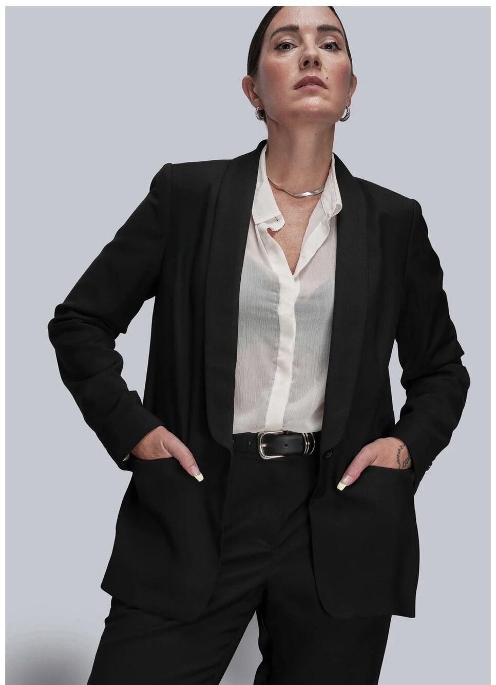 Wildfang The Empower Tux Blazer Suit Jacket Black Tailored Size Medium